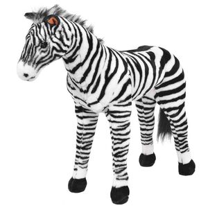 vidaXL St&aring;ende lekezebra plysj svart og hvit XXL