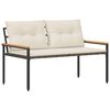 vidaXL Utend&oslash;rs benk 2 -Seater 116 x 67,5 x 72 cm polyrotting Kremhvit
