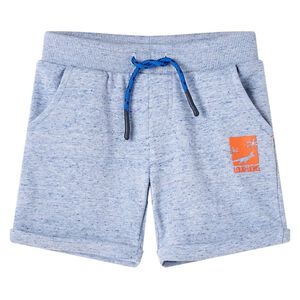 Barneshorts med snor bl&aring; melert 116