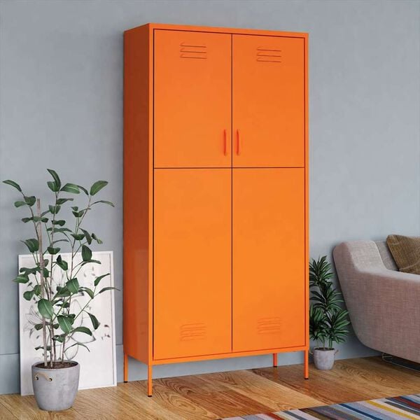 vidaXL Garderobe oransje 90x50x180 cm st&aring;l