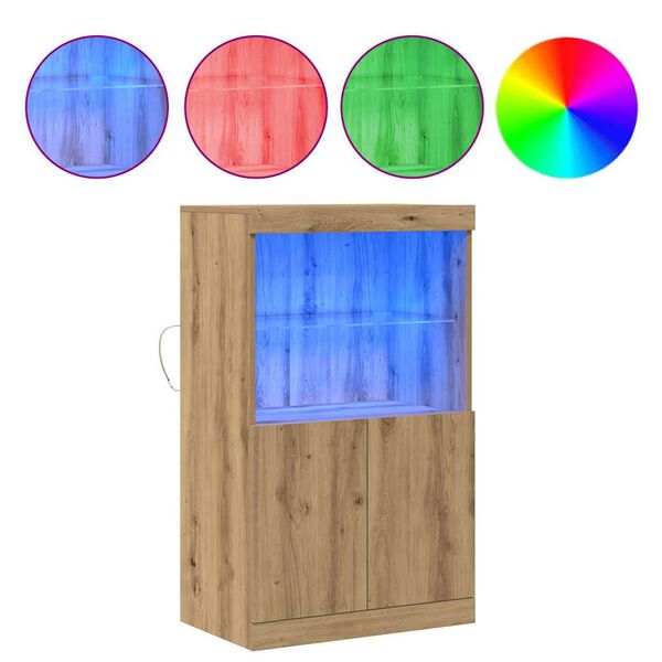 vidaXL LED sideboard Brun 60 x 37 x 100 cm Konstruert tre