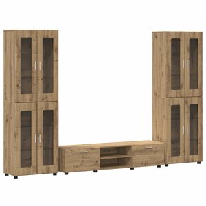 vidaXL TV-benksett med skuff FLORIN 3 pcs Artisan Eik Konstruert tre