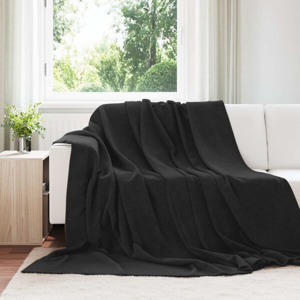 vidaXL Kastteppe Svart 220 x 240 cm Fleece