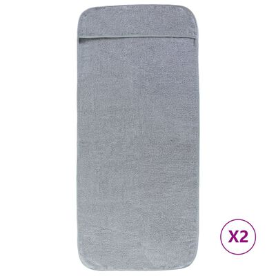 vidaXL Strandhåndklær 2 stk grå 60x135 cm stoff 400 GSM