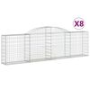 vidaXL Gabionkurver buede 8 stk 300x30x80/100 cm galvanisert jern