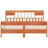 vidaXL Seng med bokhylle uten madrass voksbrun 200x200 cm heltre furu