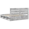 vidaXL Sengestamme med hodegjerde Betong 180 x 200 cm Massiv furu