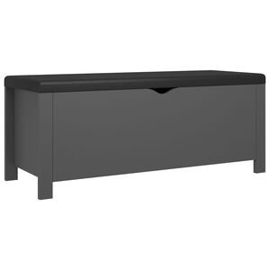 vidaXL Putekasse med pute gr&aring; 105x40x45 cm konstruert tre