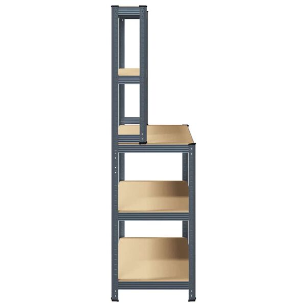 vidaXL Arbeidsbord med hyller 5 lag antrasitt st&aring;l og konstruert tre