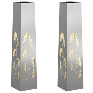 vidaXL Solenergi LED stibelys 2 stk. Varmhvit 18 x 18 x 80 cm