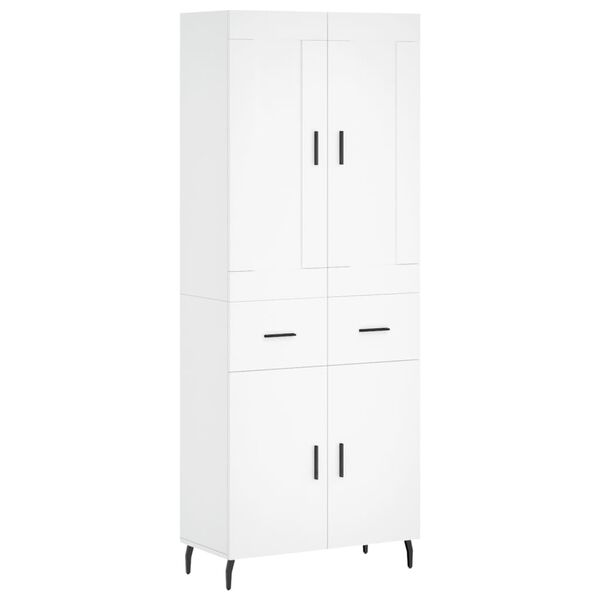 vidaXL Highboard hvit 69,5x34x180 cm konstruert tre