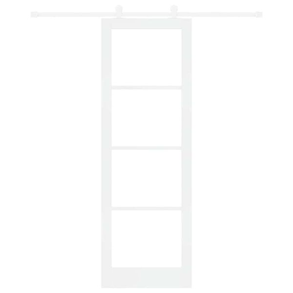 vidaXL Skyved&oslash;r ORKDAL Hvit 78 x 232 cm Massivt furutre og glass