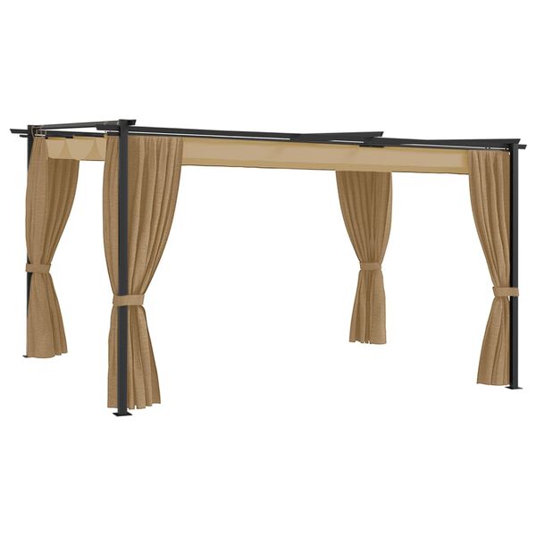 vidaXL Paviljong 4x3 m gr&aring;brun