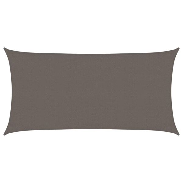 vidaXL Solseil 160 g/m² antrasitt 3x6 m HDPE