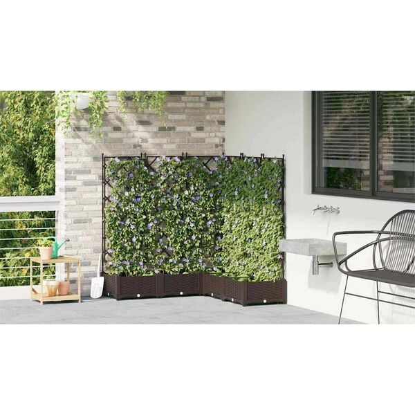 vidaXL Hageblomsterpotte 5 pcs Brun 120 x 120 x 125,5 cm St&aring;l
