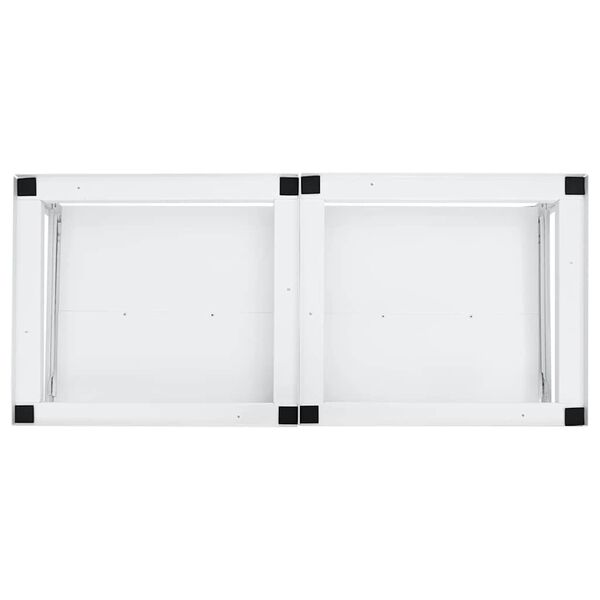 vidaXL Dobbel vaskemaskin sokkel med uttrekkbare hyller hvit