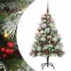vidaXL Kunstig juletre Gr&oslash;nn og hvit 150 cm PVC og Metall og Plast