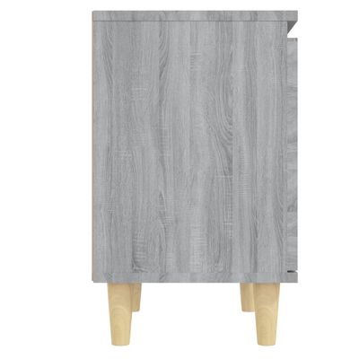 vidaXL Nattbord med ben i heltre grå sonoma eik 40x30x50 cm