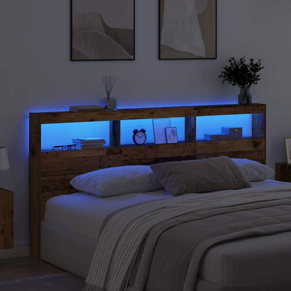 vidaXL Hodegavl med hylle Gamle tre 200 x 17 x 102 cm Konstruert tre