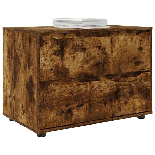 vidaXL Oppbevaringsskap R&oslash;kt eik 80 x 48 x 57 cm Konstruert tre