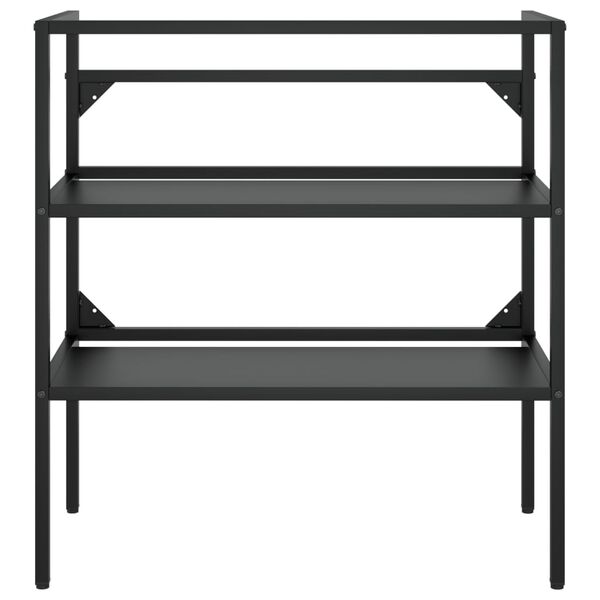 vidaXL Servantramme med innebygd servant svart jern