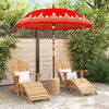 vidaXL Balinesisk Parasol Rød 215 x 215 x 260 cm