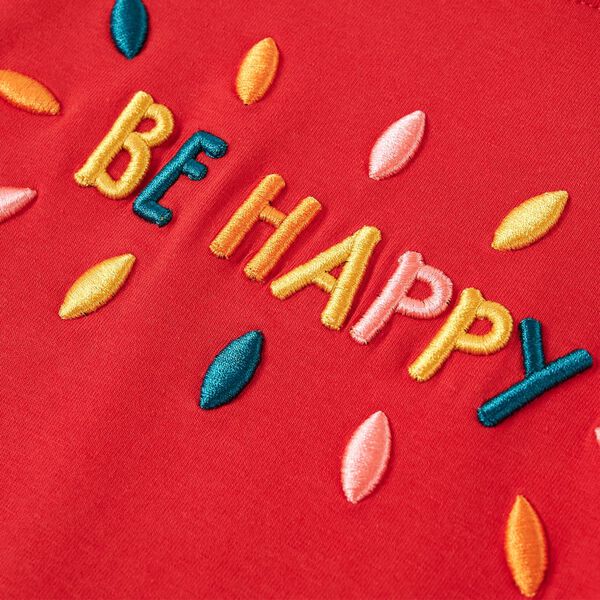 T-skjorte for barn med lange ermer rød 92