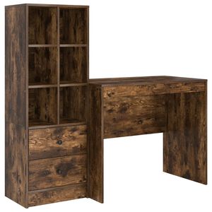 vidaXL Skrivebord R&oslash;kt eik 135,5 x 50 x 127 cm 2 stk.