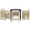 vidaXL Hage Spisegruppe 5 pcs Beige Poly rattan