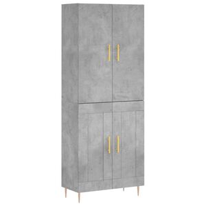 vidaXL Highboard betonggr&aring; 69,5x34x180 cm konstruert tre