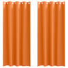vidaXL M&oslash;rkleggende Gardiner med Ringer 2 pcs Lys Oransje 225 x 140 cm
