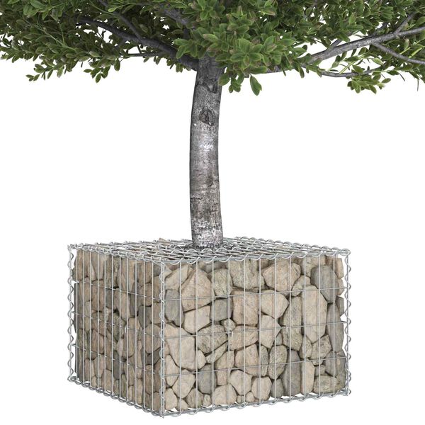 vidaXL Gabion hevet seng s&oslash;lv 60 x 60 x 40 cm Galvanisert St&aring;l