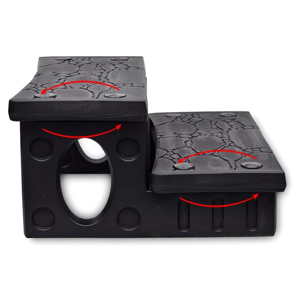 Trapp for badestamp/spa/badekar svart