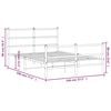 vidaXL Sengeramme i metall med hode- og fotgavl svart 140x190 cm