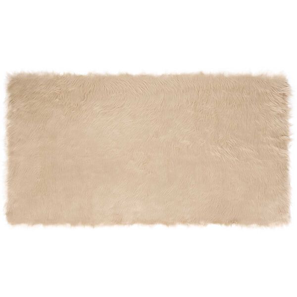 vidaXL Faux Skinnmatte Tafalla Beige 80 x 150 cm Polyester