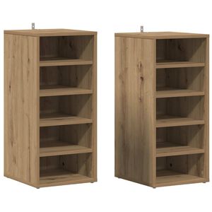 vidaXL Skohyller svart 2 stk artisan eik 32x35x70 cm konstruert tre