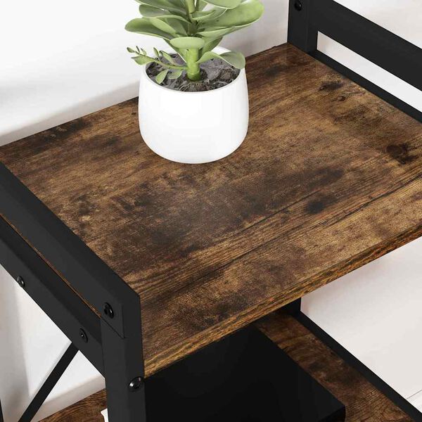 vidaXL Bokhylle R&oslash;kt eik 40 x 30 x 50 cm Konstruert tre