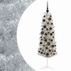 vidaXL Kunstig smalt juletre med julekuler 150 cm 150 LED-lys Varmhvit