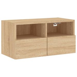 vidaXL Vegghengt TV-benk sonoma eik 60x30x30 cm konstruert tre
