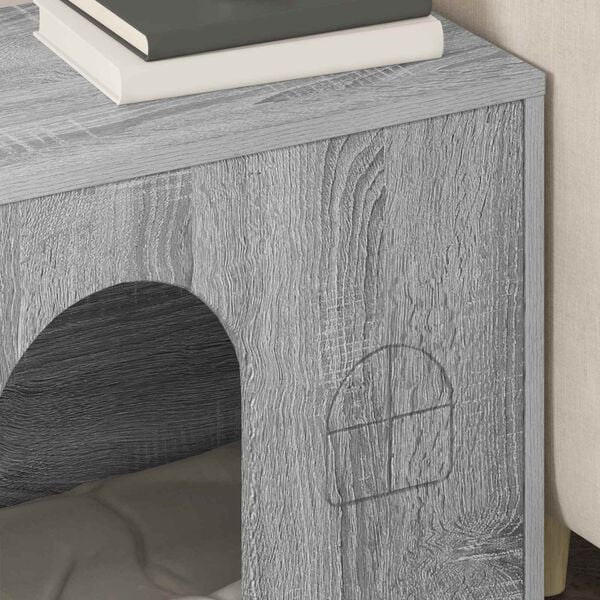 vidaXL Katt Hus Gr&aring; Sonoma 51 x 30 x 52 cm Konstruert tre