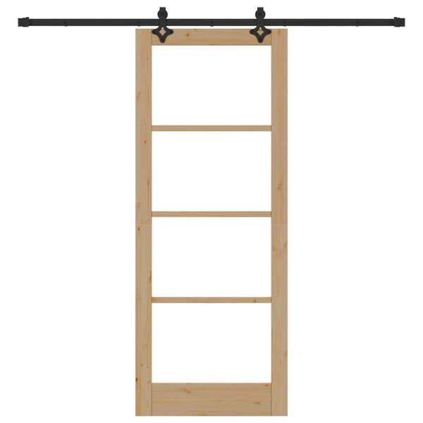 vidaXL Skyved&oslash;r Naturlig 83 x 211 cm Massivt furutre og glass