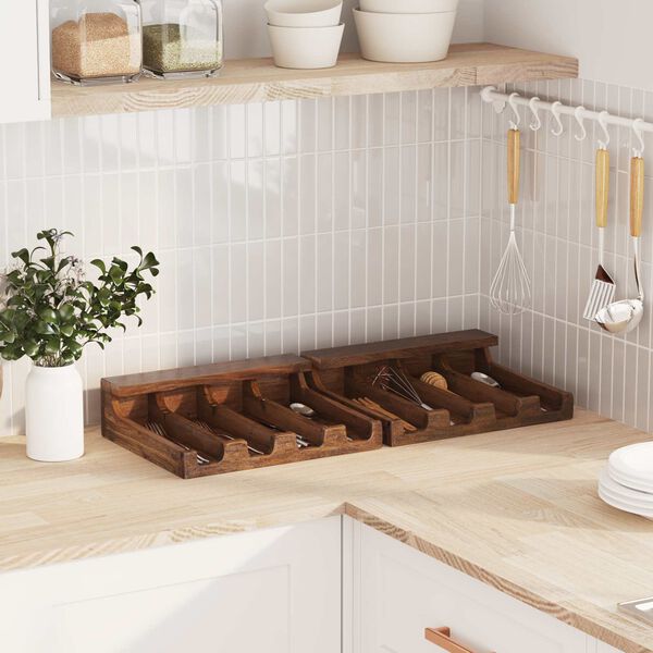 vidaXL Kasse Brun 36 x 30 x 10 cm Massiv Mahogni Tre