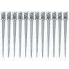 vidaXL Jordspyd 12 stk sølv 8x8x91 cm galvanisert stål