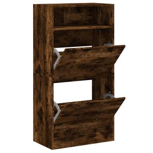 vidaXL Skohylle r&oslash;kt eik 60x34x116 cm konstruert tre