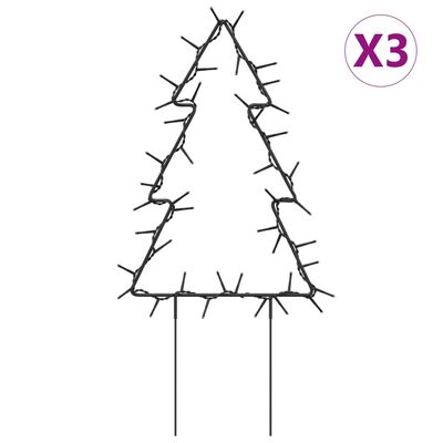 vidaXL Julelysdekorasjon med pigger 3 trær 50 LED 30 cm
