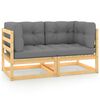 vidaXL Hagesofa med puter 2 seter heltre furu