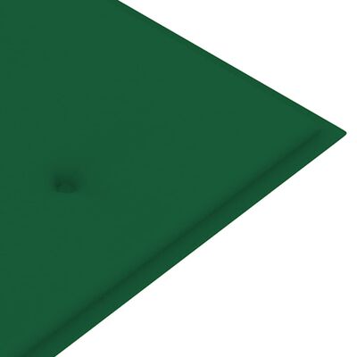 vidaXL Batavia benk med grønn pute 150 cm heltre teak