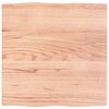 vidaXL Bordplate lysebrun 60x60x2cm behandlet heltre eik naturlig kant