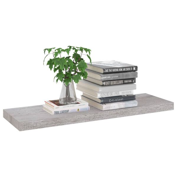 vidaXL Flytende vegghyller 2 stk betonggrå 80x23,5x3,8 cm MDF