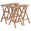 vidaXL Foldbare barkrakker 4 stk heltre teak